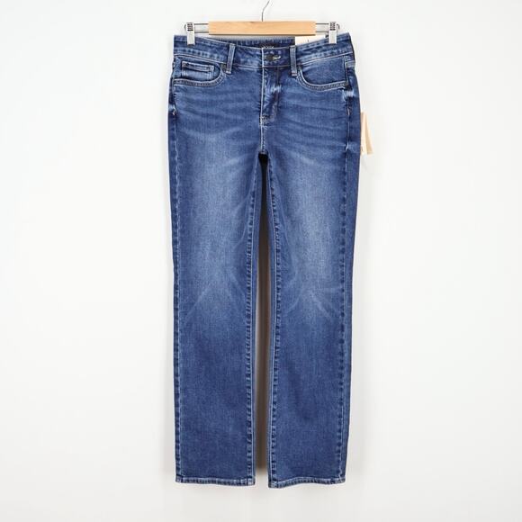 NWT NYDJ Marilyn Straight Leg Mid-Rise Stretch Denim Jeans Picasso Lake Size 4 - Picture 1 of 11
